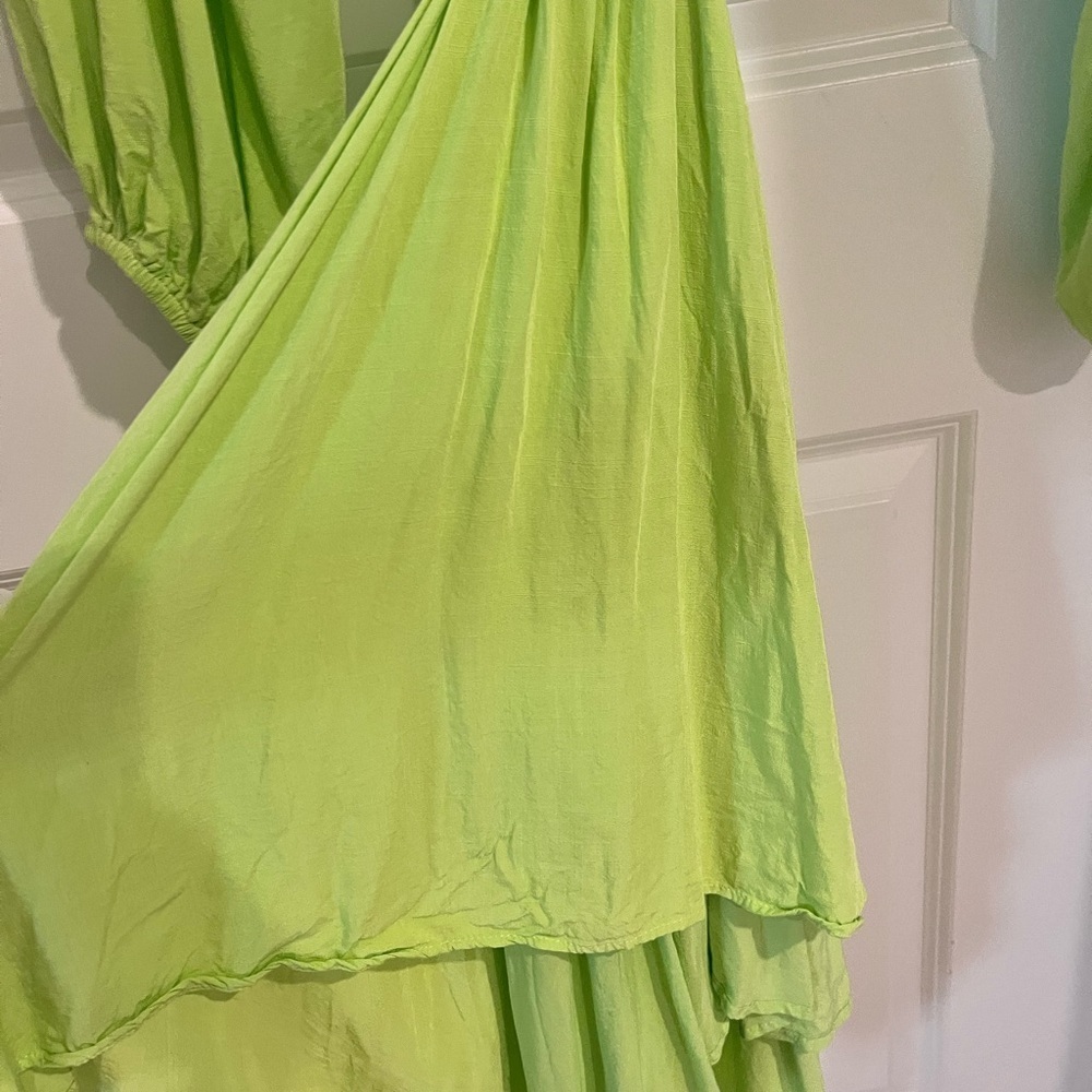 Lulus Lime Green Long Sleeve Cutout  Dress Size Large - Picture 6 of 12